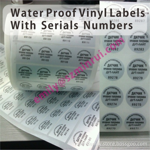 Custom Round Silver Pet Vinyl Labels In Rolls,vinyl Labels With Serials Numbers,water Proof Silver Pet Vinyl Labels 